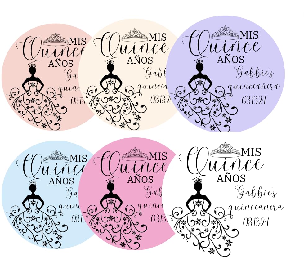 Personalized Quinceañera Favor Stickers – Custom Name Thank You Labels for XV Party Favors
