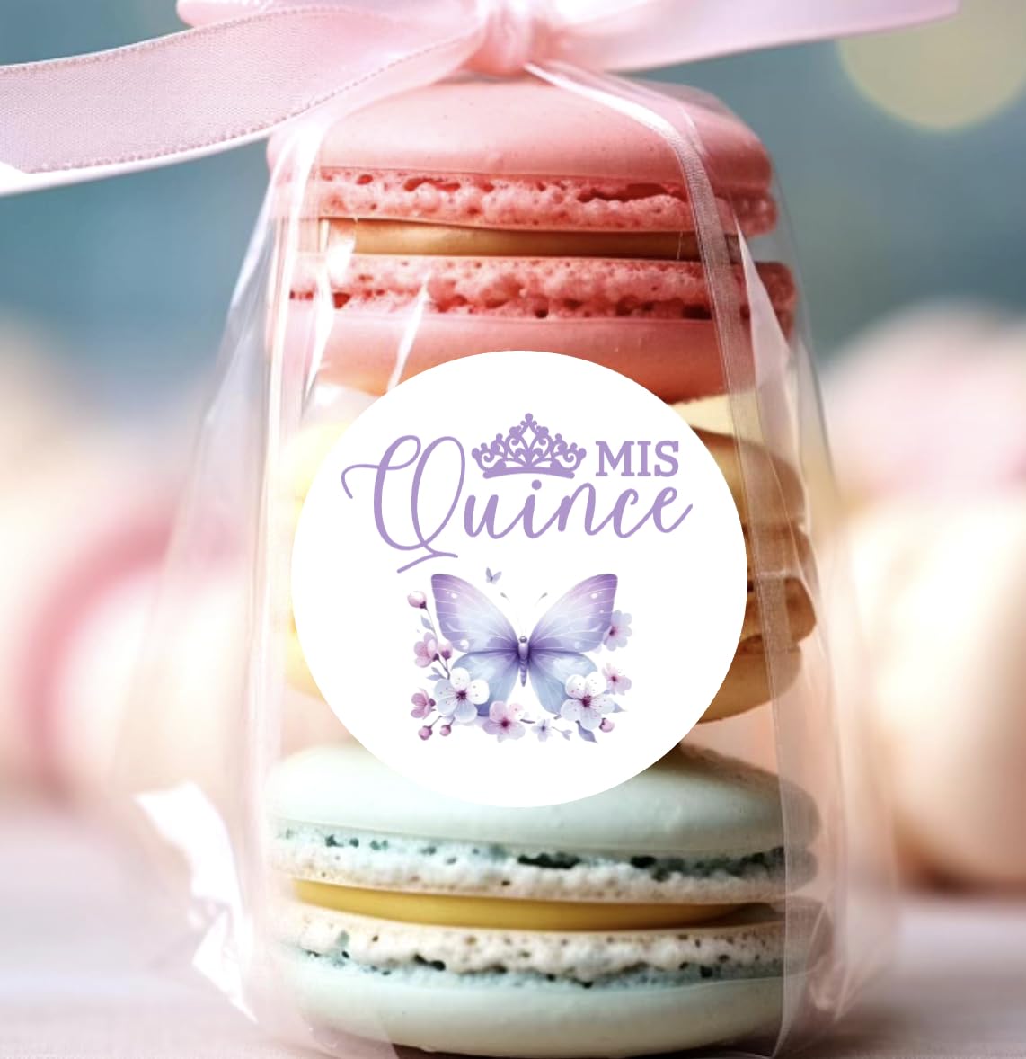 Mis Quince Anos - Quinceanera Sweet 15 Birthday Party Circle Sticker Labels