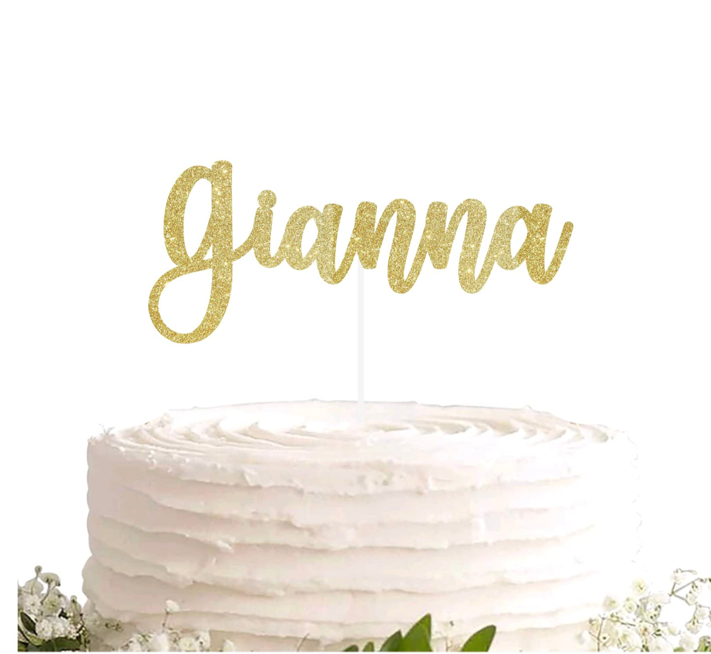 Personalized Name Cake Topper Birthday Wedding Baby Shower Gender Reveal Glitter Topper