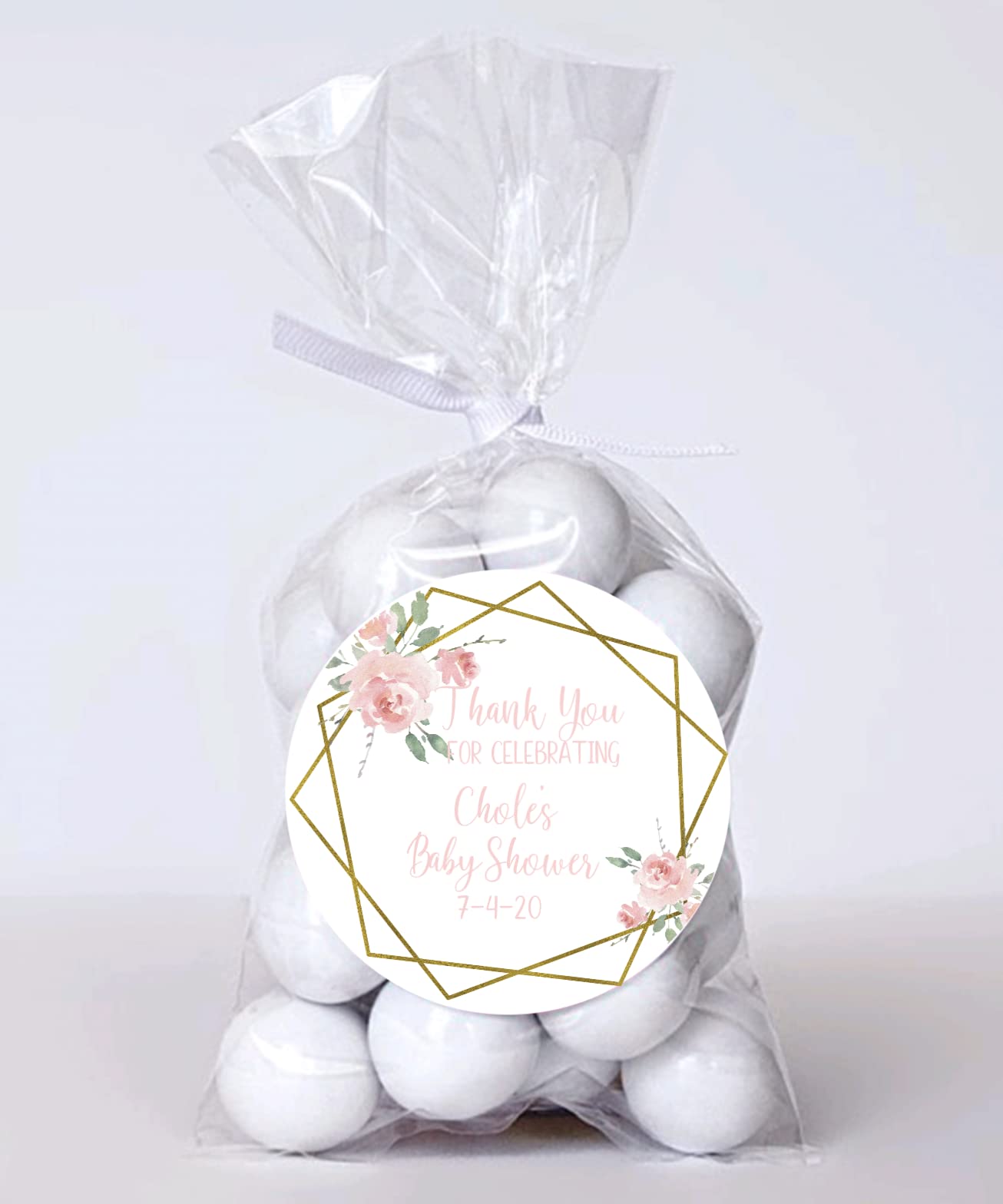 Custom Floral Baby Shower Stickers, Thank You for Coming Favor Stickers, Personalized Stickers