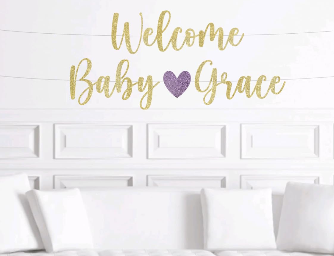 Custom Baby Shower Banner – Glittery, Personalized Sign for Gender Reveals