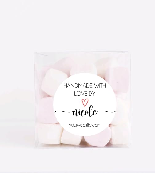 Personalized Round Small Business Sticker Labels, Handmade Stickers for Packaging, Product Labels for Small Business, Business Thank You Stickers, Handmade With Love