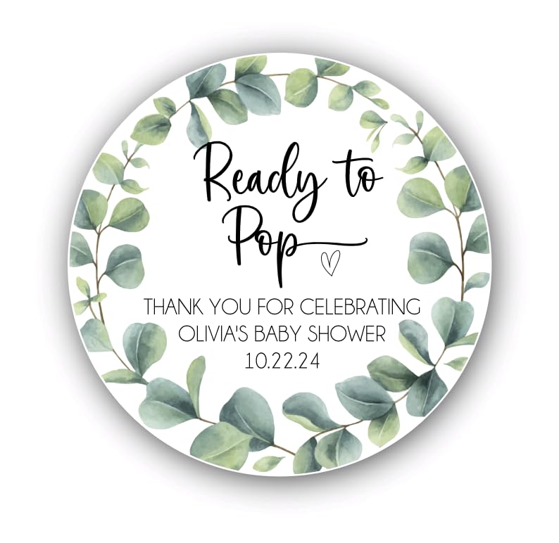 Personalized Baby Shower Stickers | Ready To Pop Baby Shower Labels