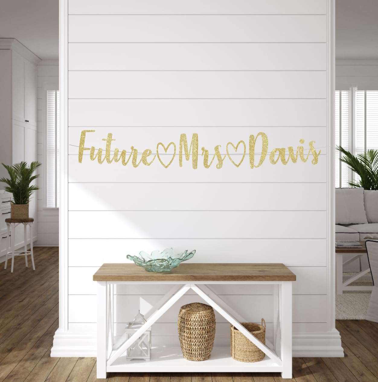 Rose Gold Glitter Future Mrs Banner Perfect for Bachelorette Wedding Engagement Bridal Shower Party Hanging Sign Photo Booth Props