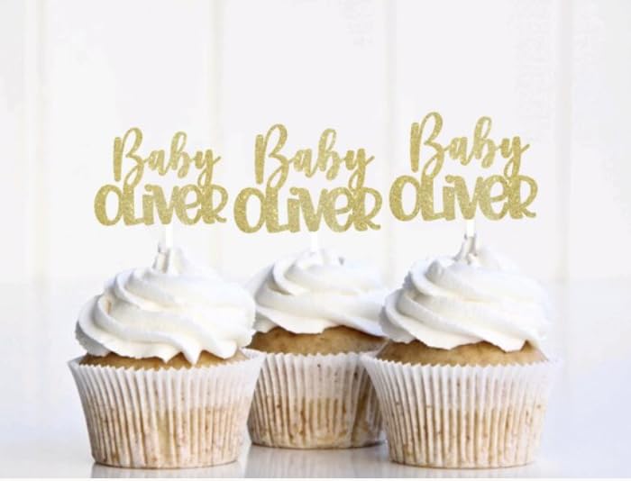 Custom Baby Shower Gender Reveal Cupcake Toppers