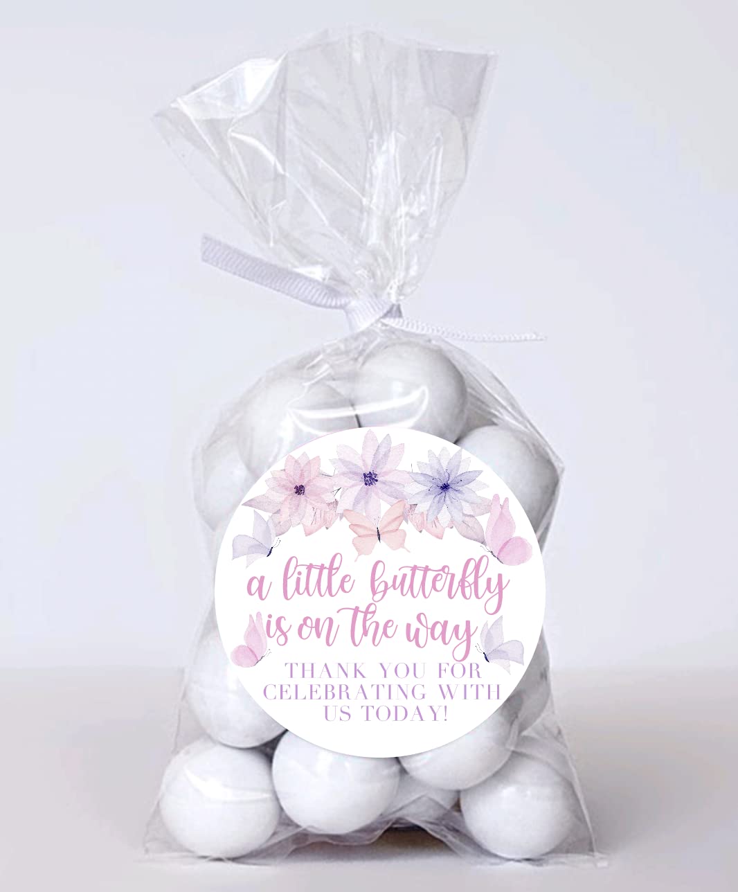 A Litter Butterfly Is On The Way Baby Shower Personalized Custom Stickers