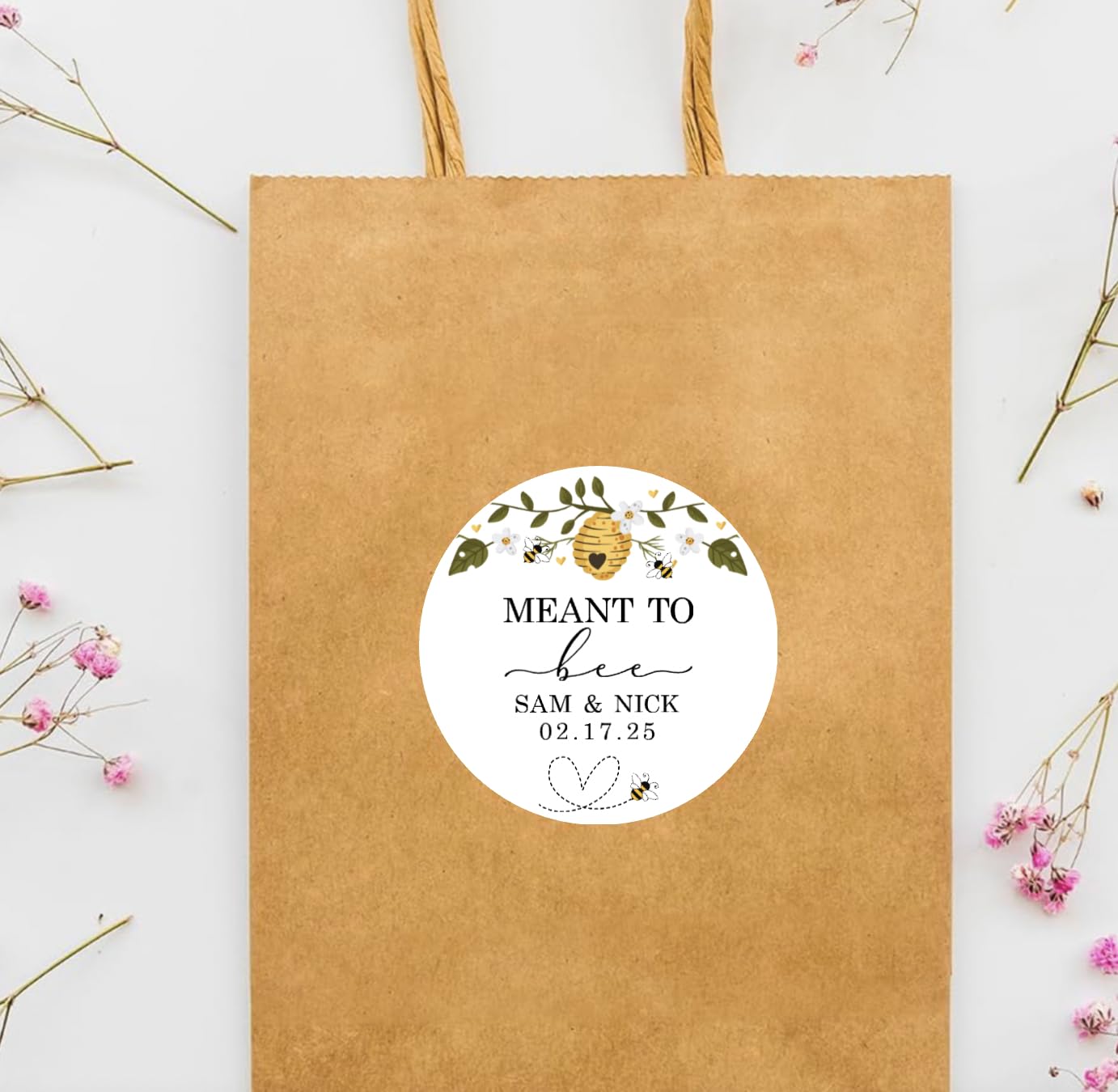 Meant to bee sticker, Honey favor stickers, Meant to bee labels, Custom wedding stickers, Honey bee party