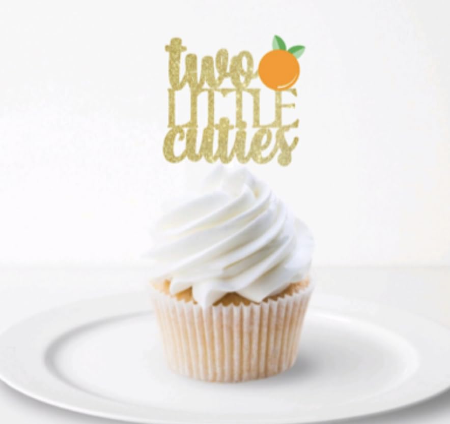 Two Little Cuties Cupcake Toppers, Two Little Cuties Are On The Way