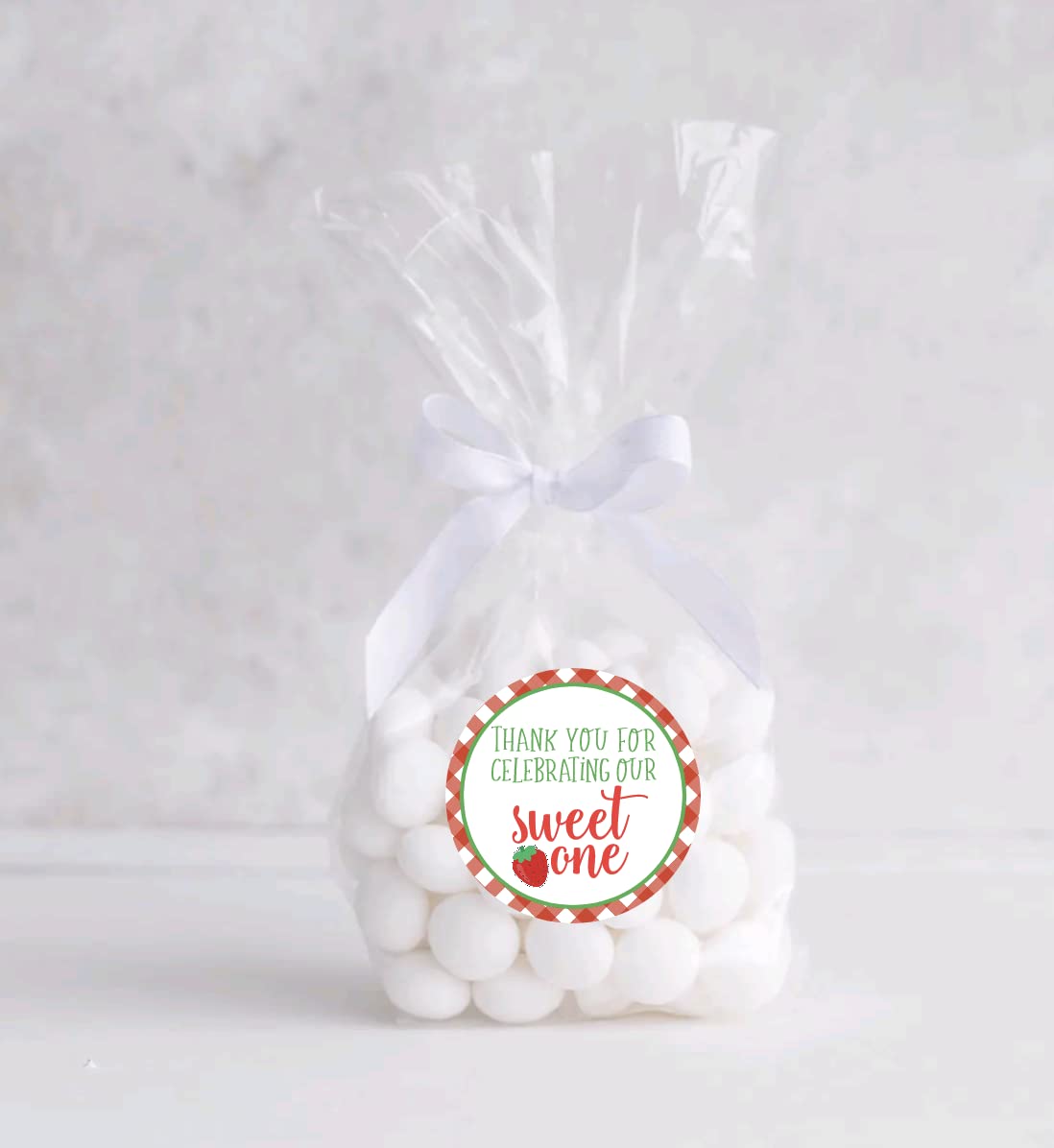 Thank You For Celebrating Our Sweet One Strawberry Favor Stickers, Strawberry Labels, Strawberry Party Decorations