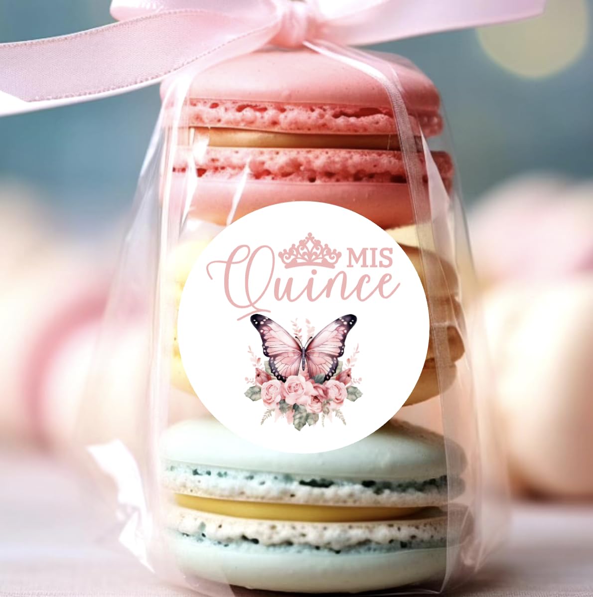 Mis Quince Anos - Quinceanera Sweet 15 Birthday Party Circle Sticker Labels