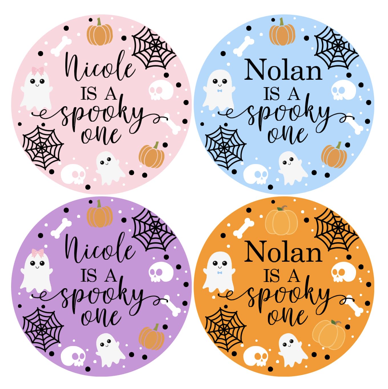 Spooky One 1st Birthday Thank You Favor Stickers - Custom Name - Halloween Birthday Labels