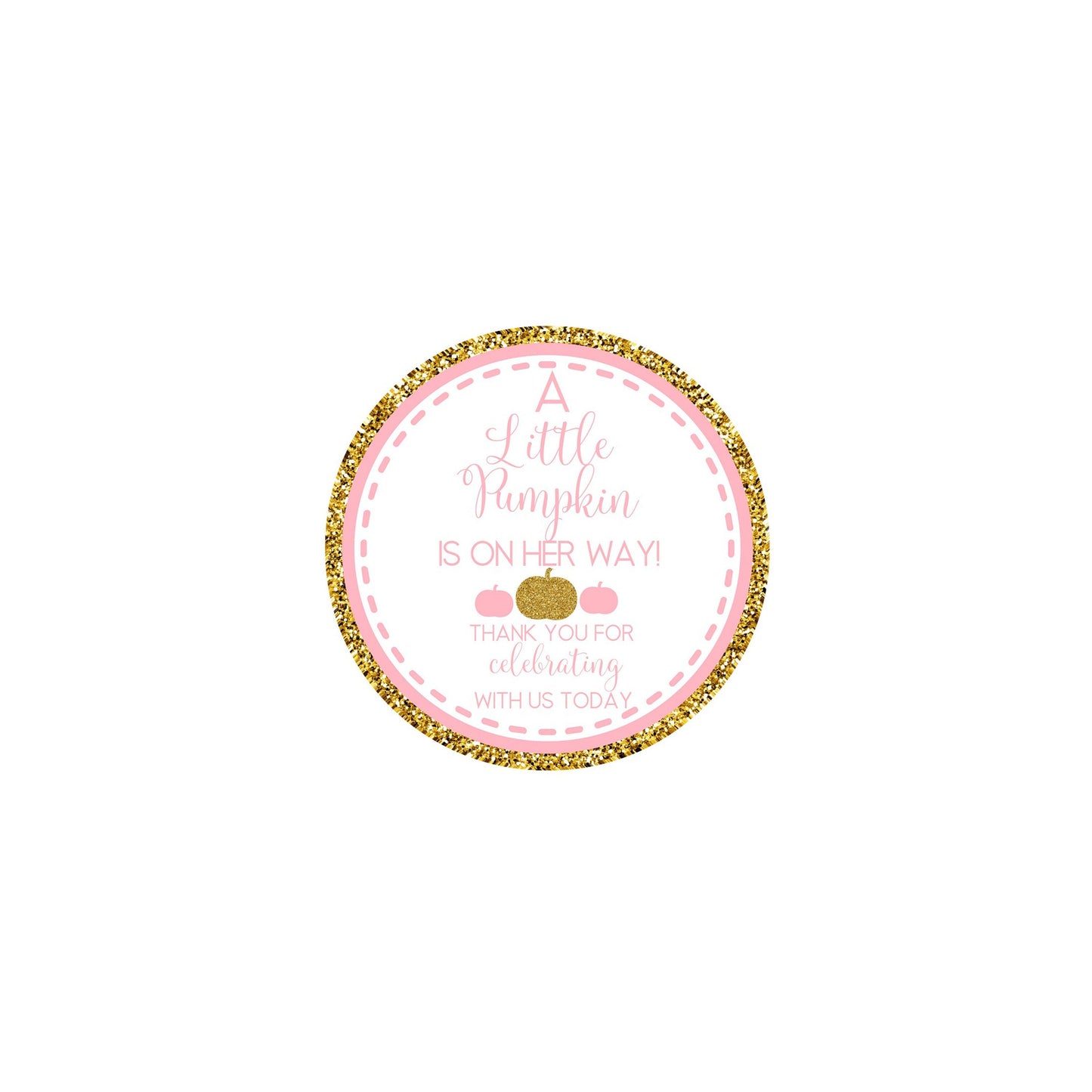 A little pumpkin is on her way baby shower treat bag sticker - thank you sticker - fall baby shower sticker - pumpkin treat bag sticker