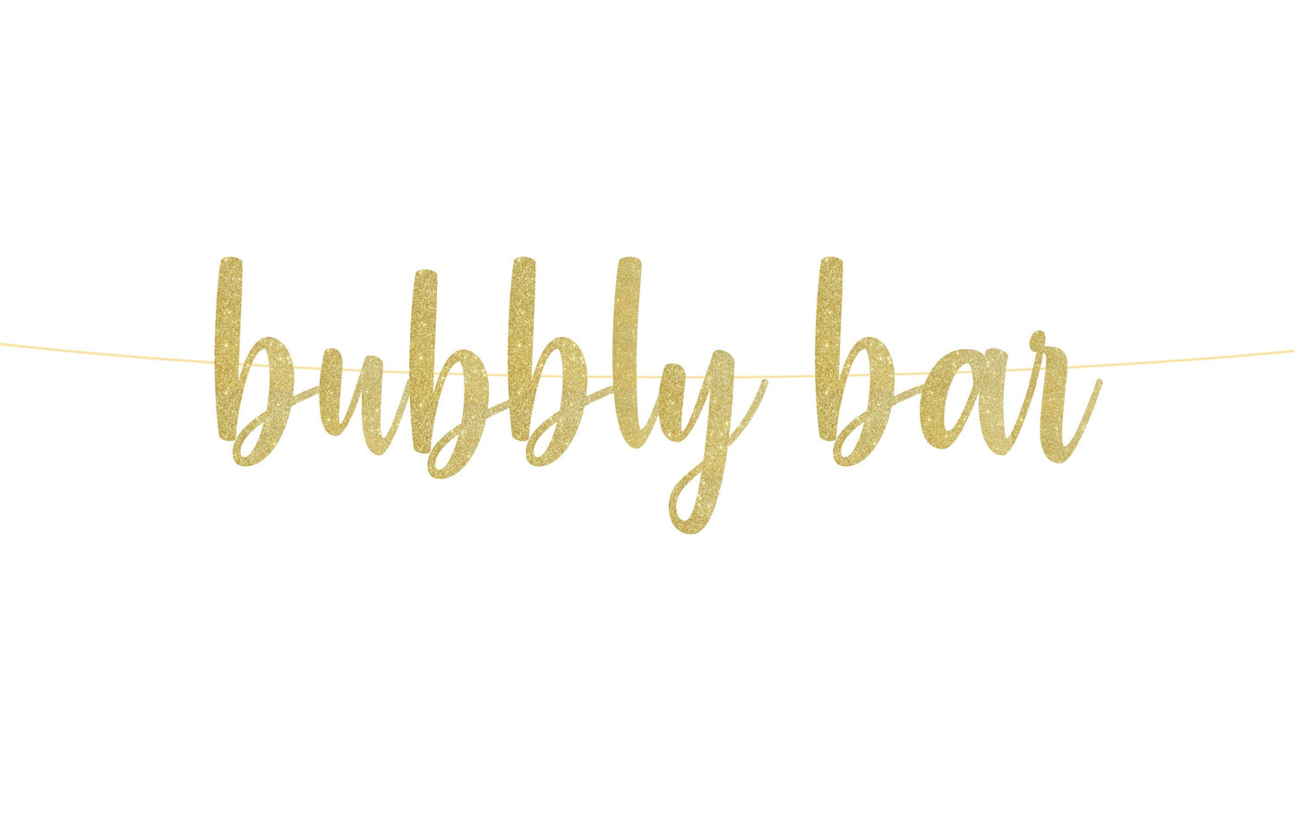 Bubbly bar glitter banner, bubbly bar sig, gold banner, bridal shower, brunch decor, reception banner, wedding bubbly bar