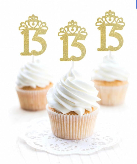 Sweet 15 cupcake topper, Sweet 15 Party Decorations, Quinceañera Cupcake Toppers, Girl 16th Cupcake, Sweet 15, Quinceanera Decor