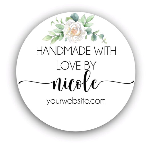 Personalized Round Small Business Sticker Labels, Handmade Stickers for Packaging, Product Labels for Small Business, Business Thank You Stickers, Handmade With Love