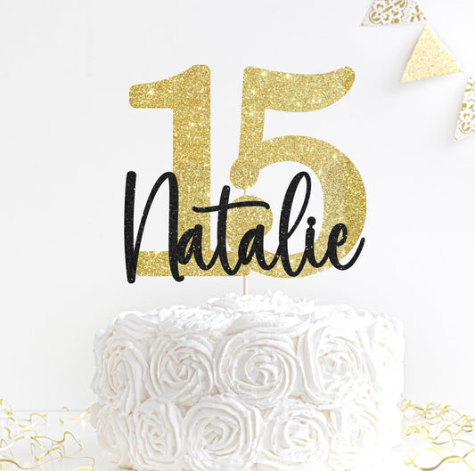 Personalized Mis Quince Quinceañera Cake Topper - 15th Birthday Sign - Choose your own colors
