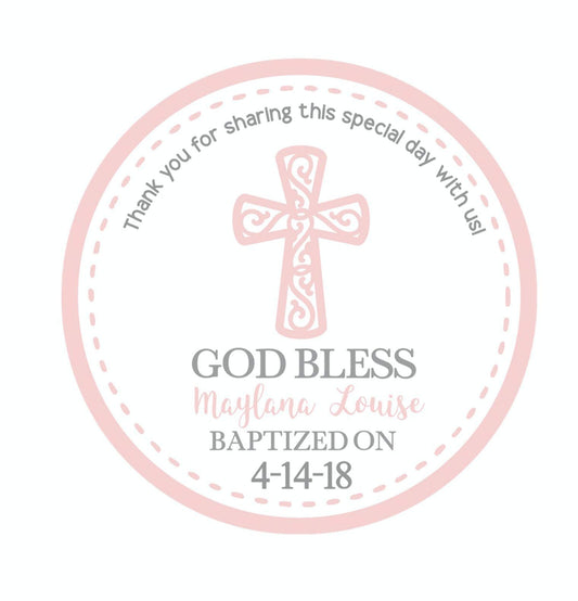 Personalized Baptism First Communion Thank You Favor Stickers