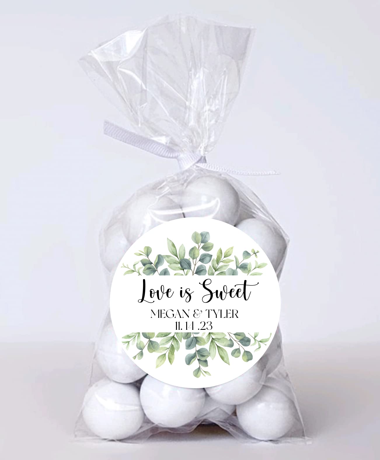 Greenery Wedding Stickers for Welcome Bags, Wedding Favor Stickers, Woodland Greenery Themed Party, Custom Thank You Stickers