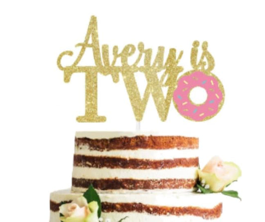 Custom Donut Two Cake Topper, Donut Grow Up Topper, Two Sweet Cake Topper, Donut Cake Topper, Donut Name Cake Topper, Custom Name Topper