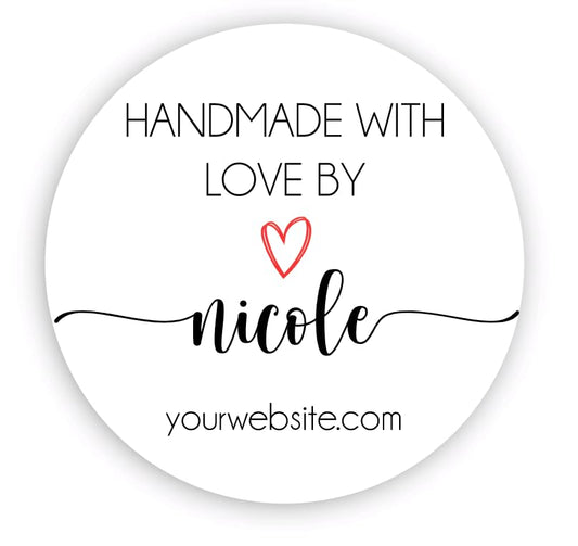 Personalized Round Small Business Sticker Labels, Handmade Stickers for Packaging, Product Labels for Small Business, Business Thank You Stickers, Handmade With Love