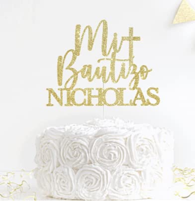 Any Name Mi Bautizo Cake Topper, Baptism Cake Topper, Mi Bautizo, God Bless Cake Topper, Christening Cake Topper, Communion,First Communion