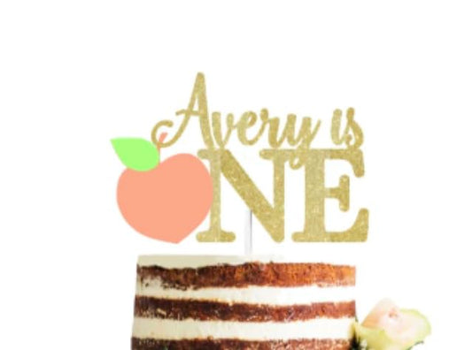Custom Sweet as a Peach Cake Topper, One Sweet Peach Cake Topper, Peach Birthday Party, Tutti Fruity Cake Sign, Custom Name Cake Topper