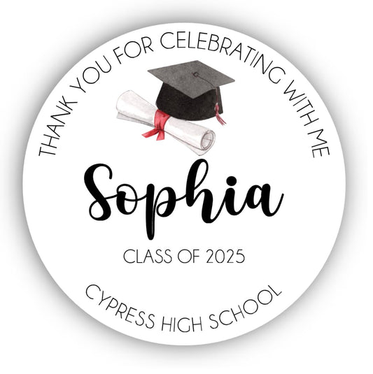 Graduation Party Favor Labels, Graduation Party Favor Stickers, Custom Graduation Party Favor Labels, Class of 2025
