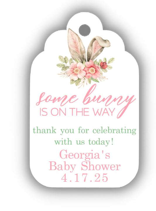 Some Bunny Is On The Way Baby Shower Favor Tags, Thank You Favor Bag Tags, Some Bunny Decorations, Baby Shower Sign, Spring Baby Shower