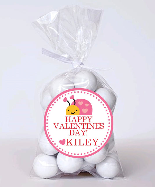 Personalized Kid's Valentine's Treat Stickers Valentine's Day Party Favor Label - Choose your size