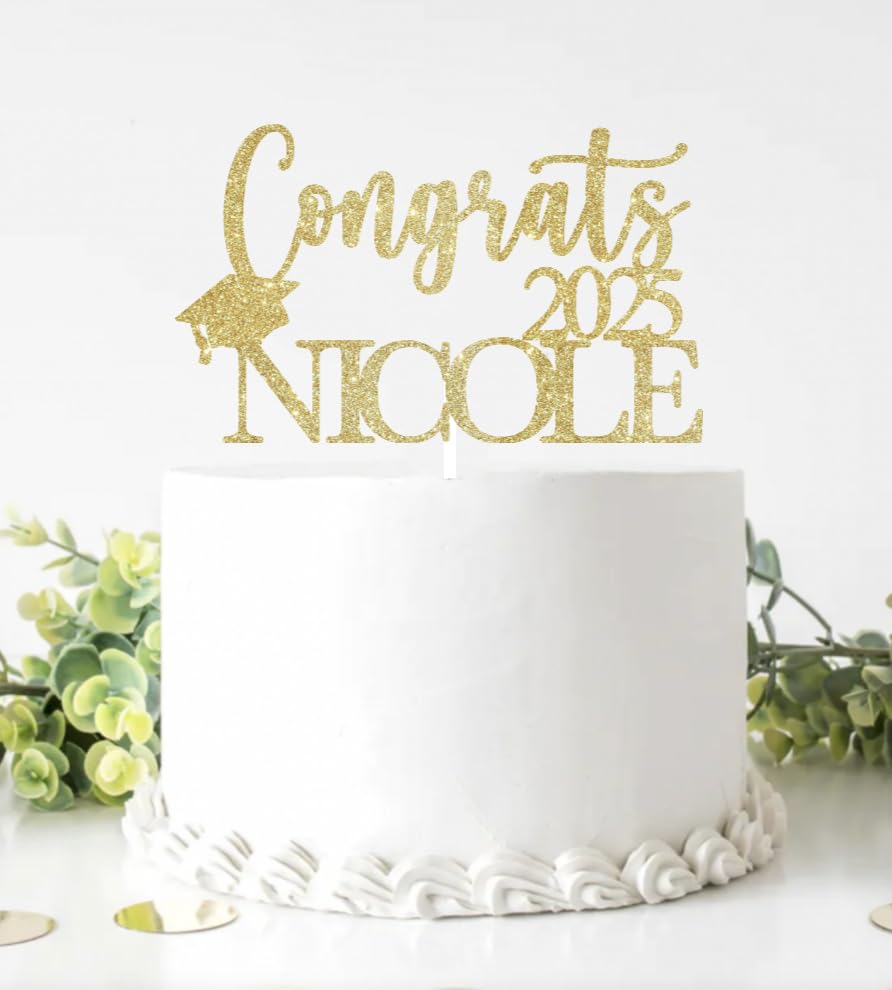 2025 Graduation Cake Topper, Custom Graduation Cake Topper, Congrats Custom Personalized Name Cake Topper, Class of 2025