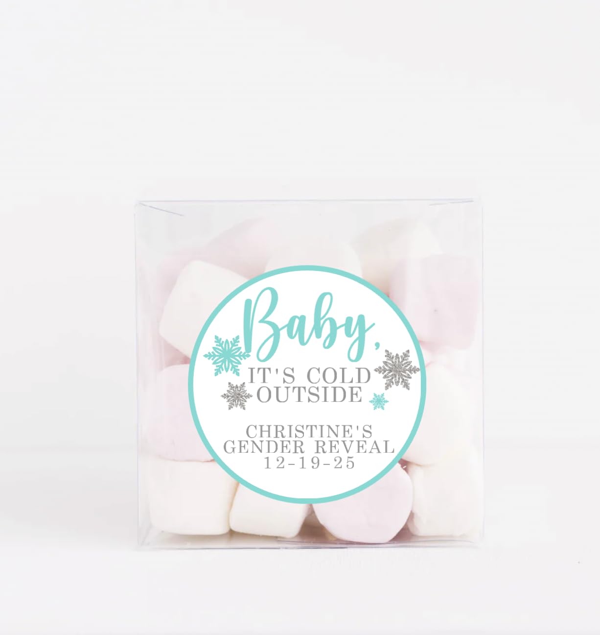 Baby its Cold Outside Stickers - Baby Shower Labels - Gender Reval - Winter Party Favors - Light Pink