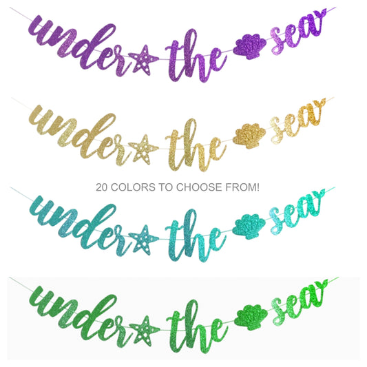 Under The Sea Glitter Mermaid Banner