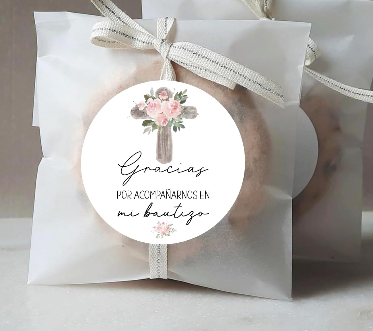 Mi Bautizo Gracias Por Acompañarnos Favor Stickers - Spanish Baptism Stickers - Souvenir Labels