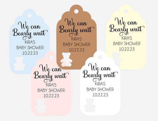 Teddy Bear Themed Favor Tags - Thank You Beary Much for Coming - We Can Bearly Wait - Custom