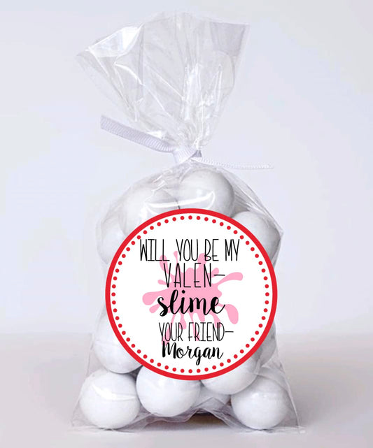 Personalized Kid's Valentine's Treat Stickers Valentine's Day Party Favor Label - Choose your size