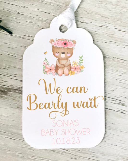 Teddy Bear Themed Favor Tags - Thank You Beary Much for Coming - We Can Bearly Wait - Custom