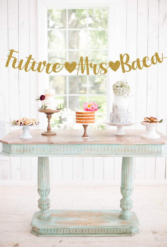 Personalized Future Mrs Bridal Shower Wedding Banner