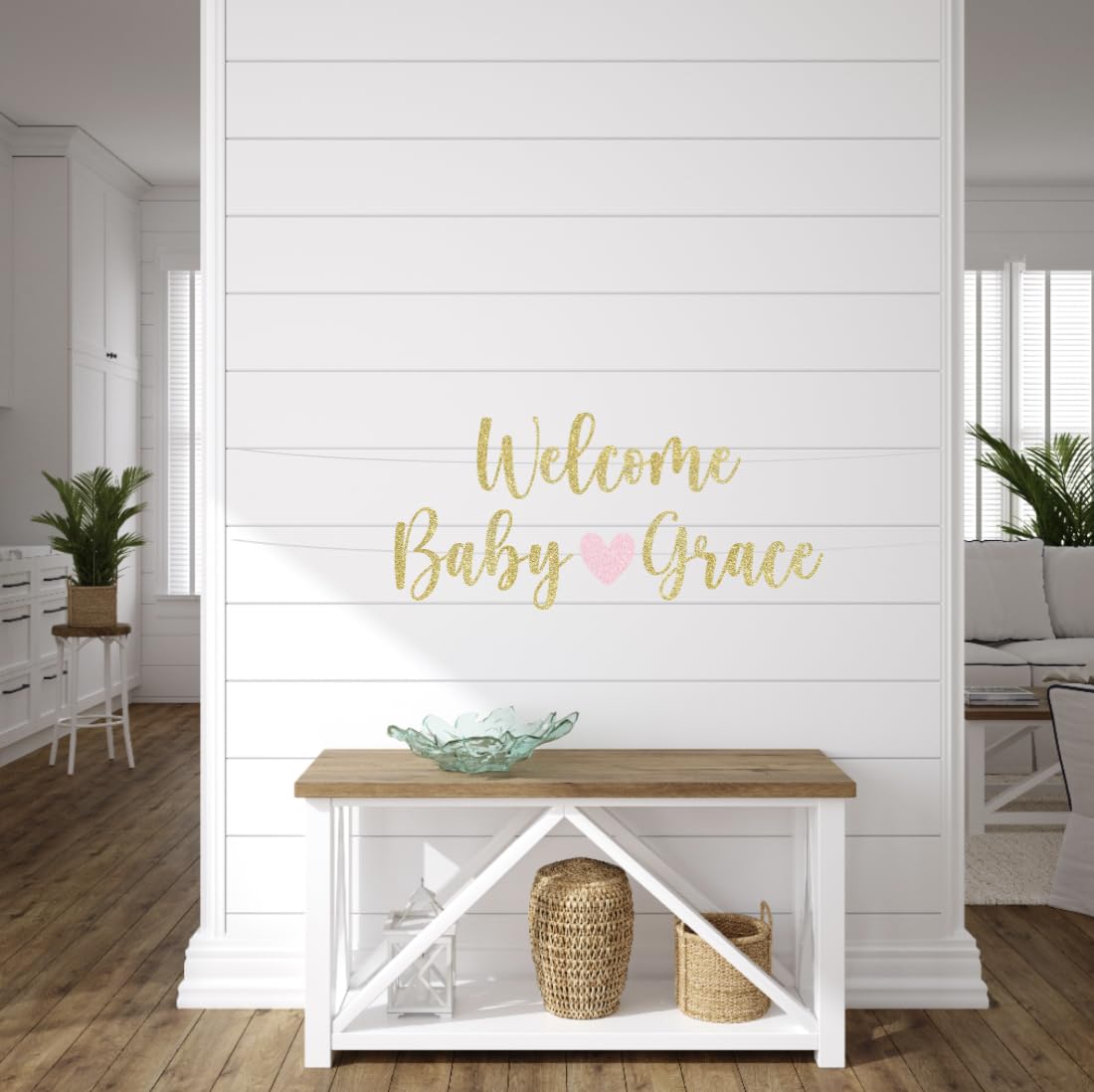 Custom Baby Shower Banner – Glittery, Personalized Sign for Gender Reveals