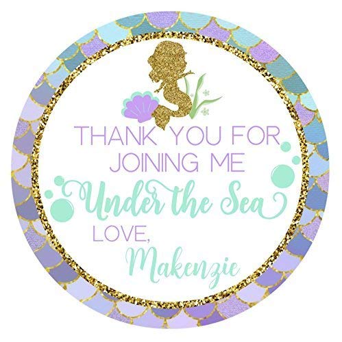 Personalized Mermaid Thank You Stickers