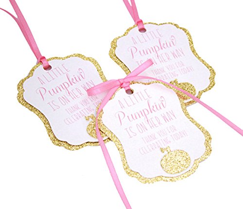 A Little Pumpkin Is On Her Way Favor Tags, Pumpkin Baby Shower Favor Tag, Our Little Pumpkin Baby Shower 12 CT.
