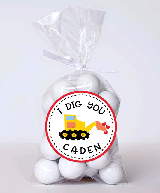 Personalized Kid's Valentine's Treat Stickers Valentine's Day Party Favor Label - Choose your size