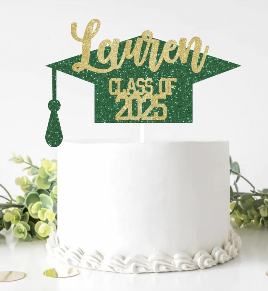 2025 Graduation Cake Topper, Custom Graduation Cake Topper, Congrats Custom Personalized Name Cake Topper, Class of 2025, 18 Colors to choose from