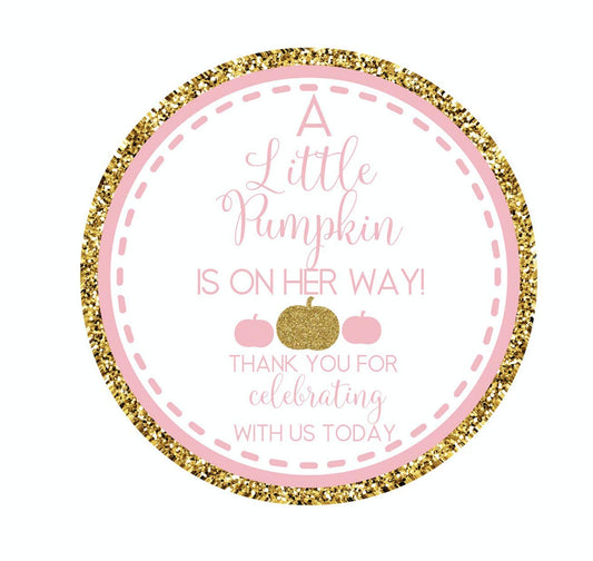 Little Pumpkin Baby Shower Thank You Stickers