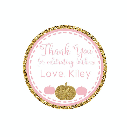 Personalized Little Pumpkin Thank You Stickers