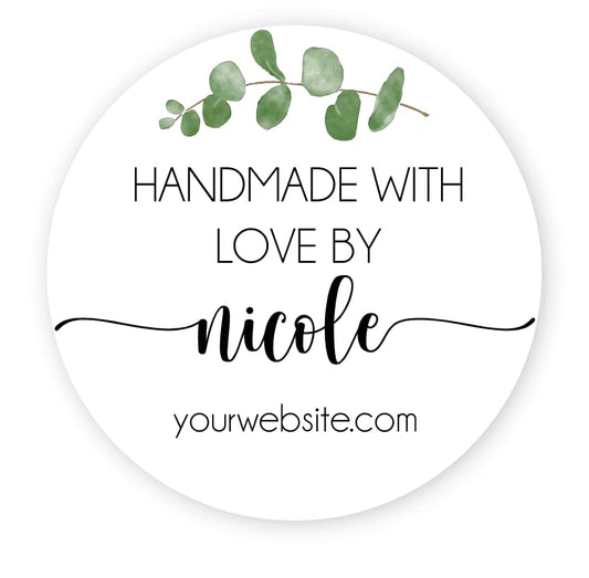120-2 inch Homemade/Handmade with Love Stickers for Business Logo Labels Personalized