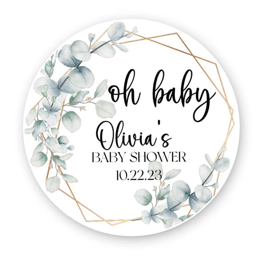 Baby Shower Stickers, Thank You for Showering Our Baby with Love Stickers, Baby Shower Favors for Girls, Boys, Thank You Stickers Baby Shower, Oh Baby