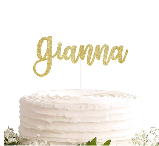 Personalized Name Cake Topper Birthday Wedding Baby Shower Gender Reveal Glitter Topper