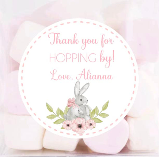 Some Bunny Is One Favor Thank You Stickers, On The Way Baby Shower Stickers, Thank You Favor Bag Sticker Tags, Some Bunny Decorations, First Birthday, Spring Birthday