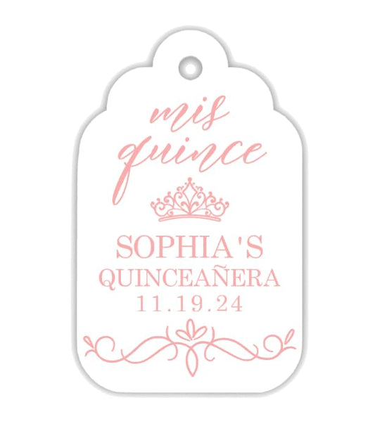 Personalized Quinceañera Favor Tags with String, Classic Thank You for Celebrating with Me Gift Tags with Custom Photo for Mis Quince Años, XV, 15th Birthday, Favor Gifts
