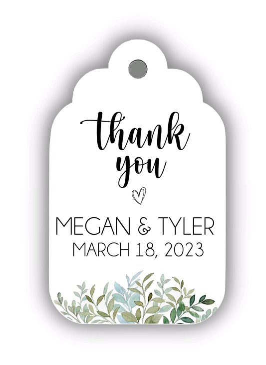 Greenery Wedding Tags for Welcome Bags, Wedding Favor Tags, Woodland Greenery Themed Party, Custom Thank You Tags